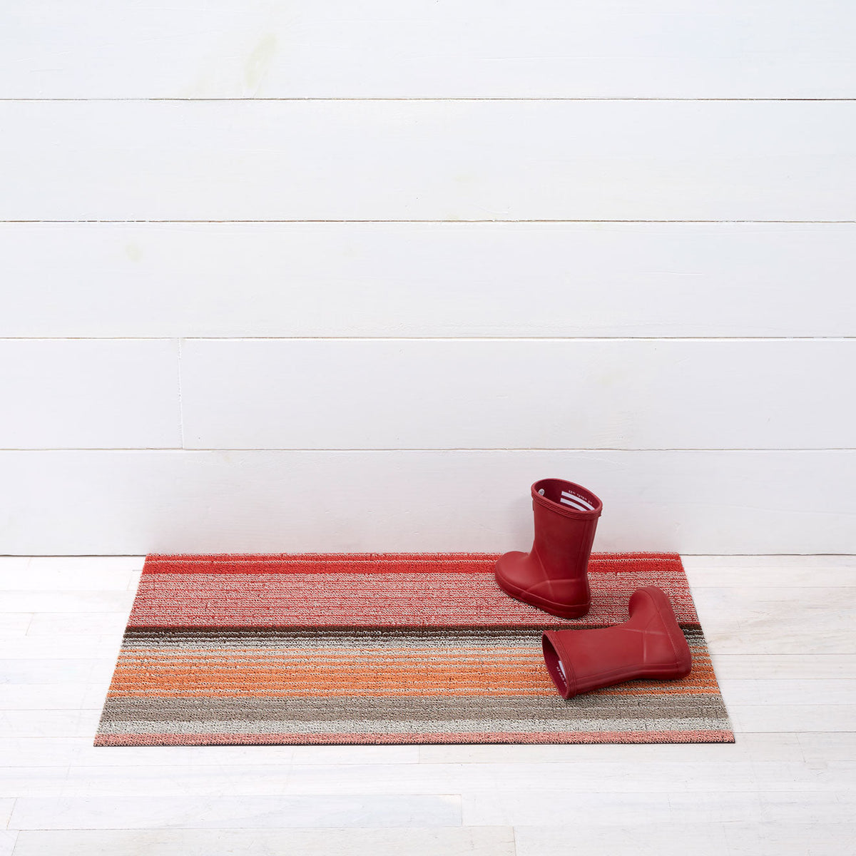 Pop Stripe Shag Mats - Paprika