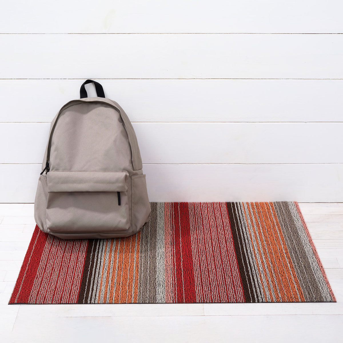 Pop Stripe Shag Mats - Paprika