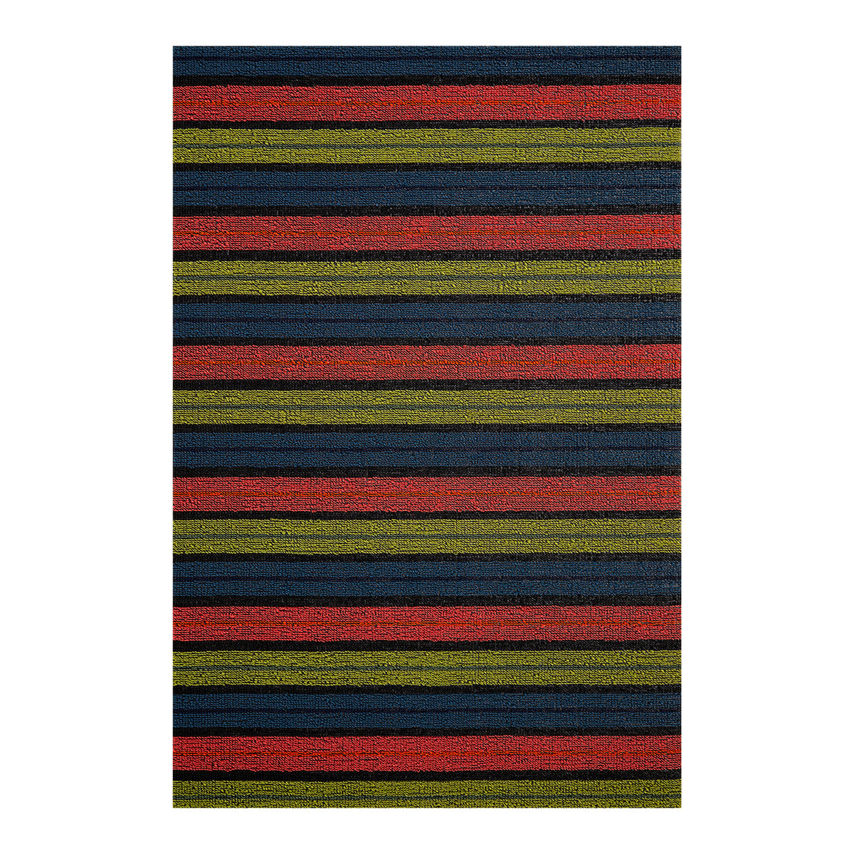 Ribbon Stripe Shag Mats - Limelight