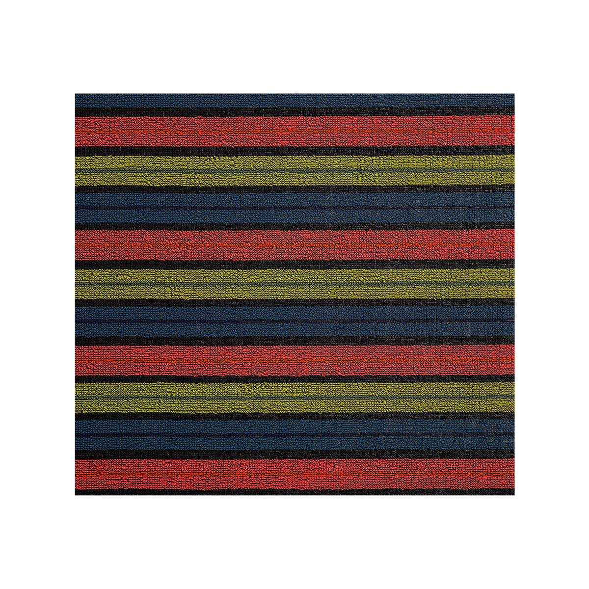 Ribbon Stripe Shag Mat Samples - Limelight
