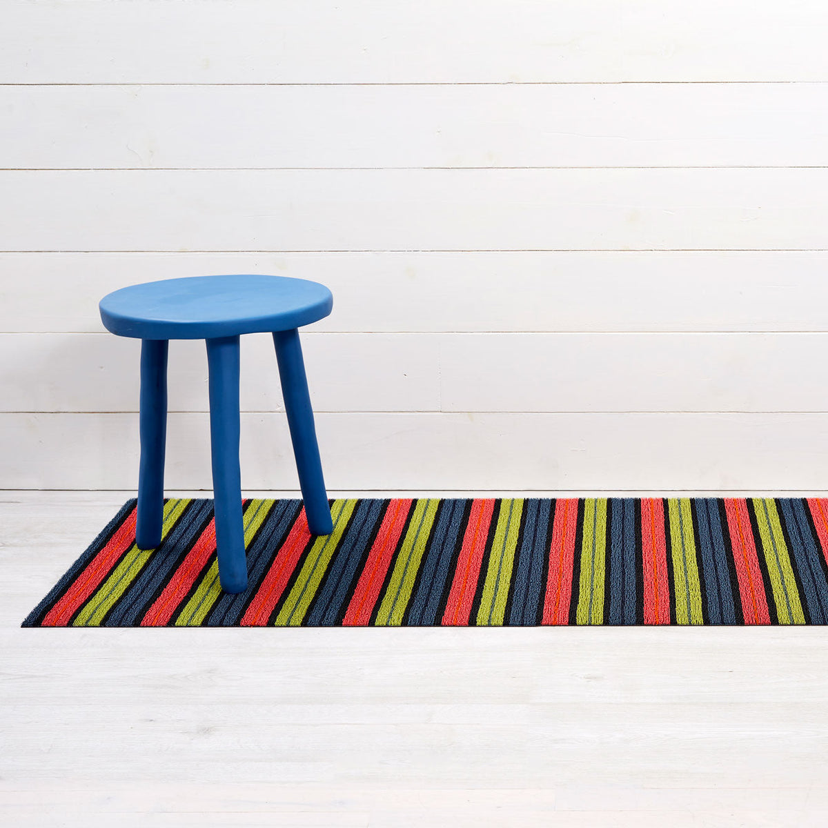 Ribbon Stripe Shag Mats - Limelight