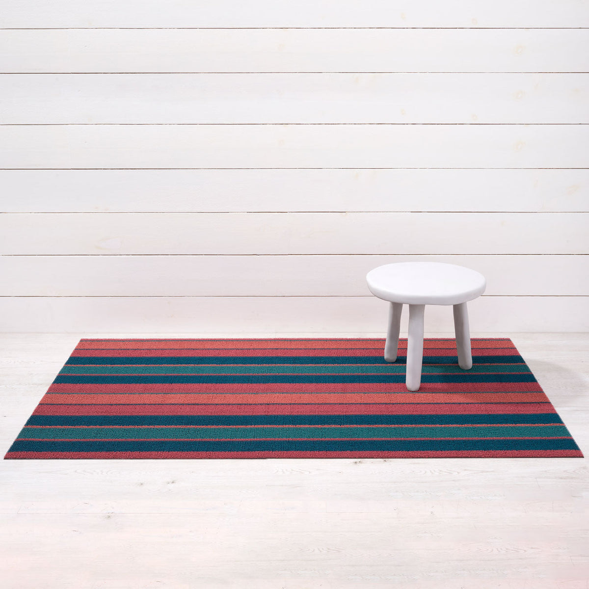 Bolt Stripe Shag Mats - Raspberry