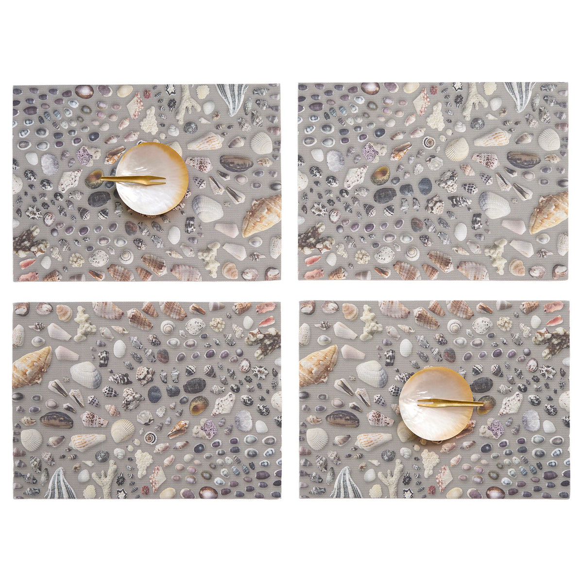 Seashells Placemats - Grey Sand