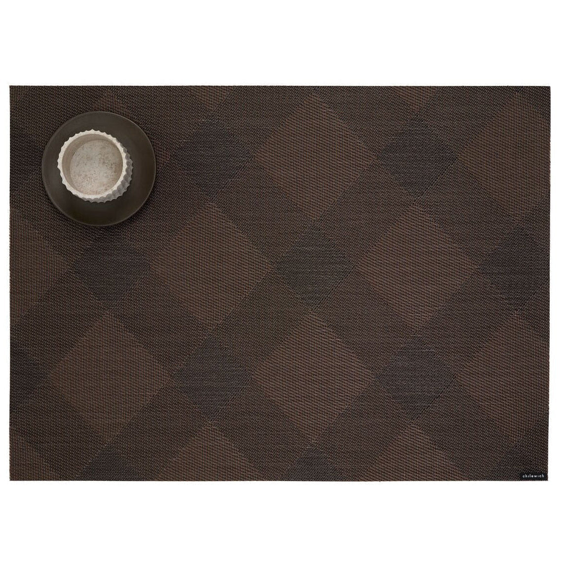 Diagonal Plaid Placemats - Deep Brown