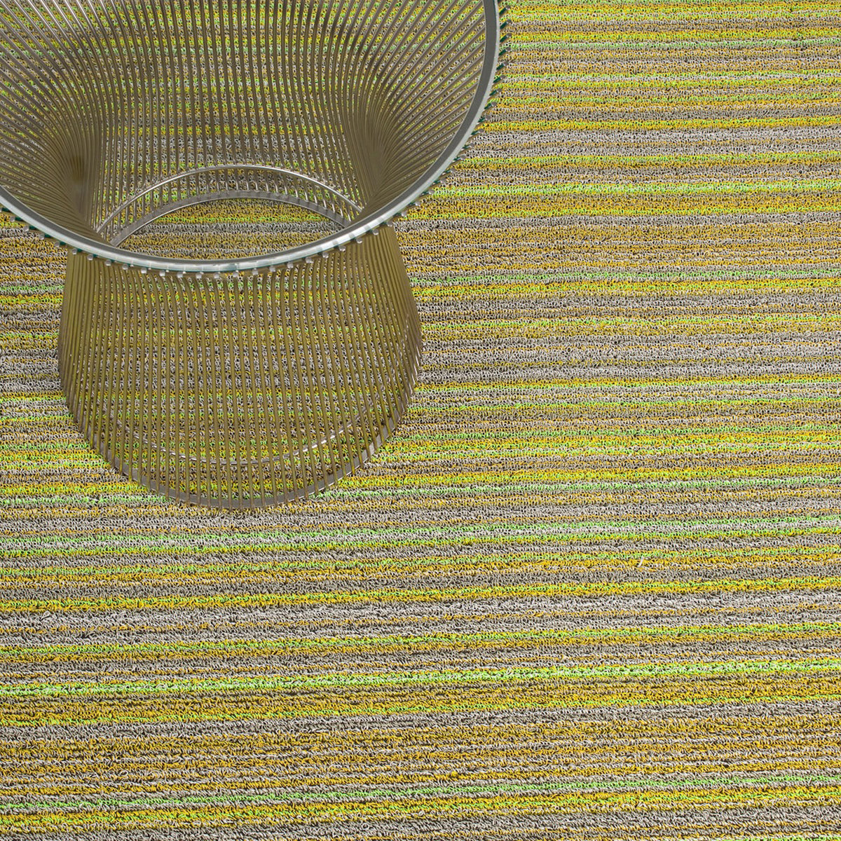 Skinny Stripe Shag Mats - Citron