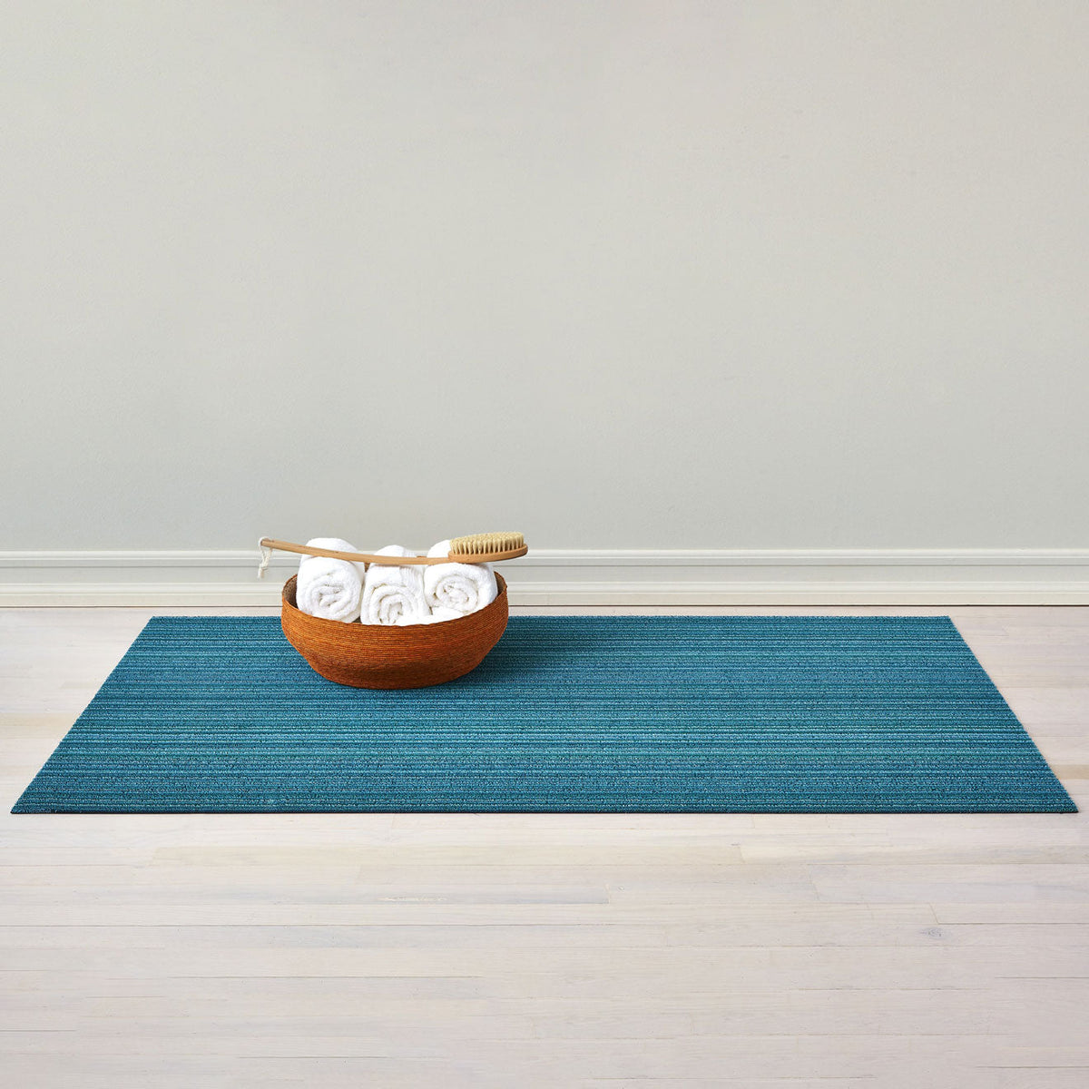 Skinny Stripe Shag Mats - Turquoise