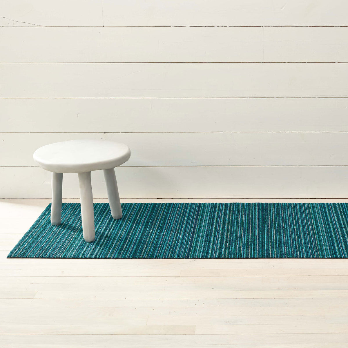 Skinny Stripe Shag Mats - Turquoise