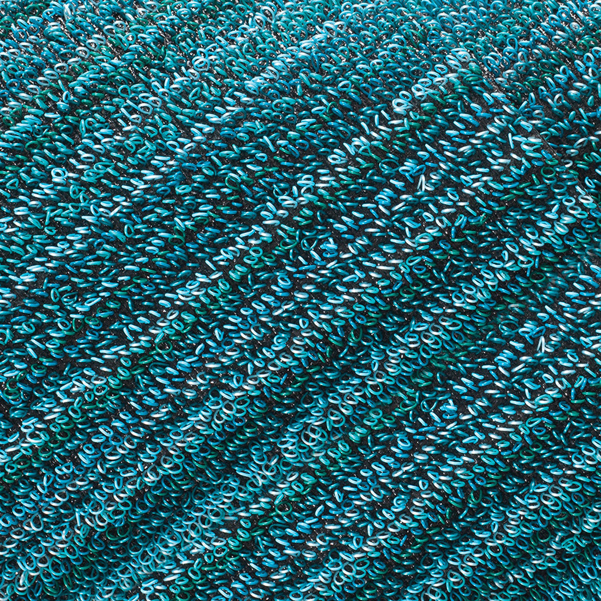 Skinny Stripe Shag Mats - Turquoise