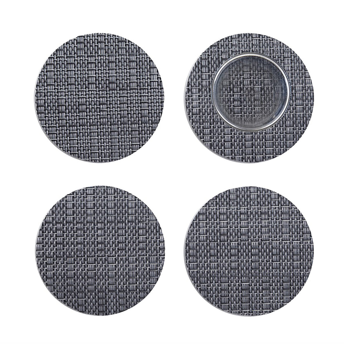 Thatch Coasters - Pewter