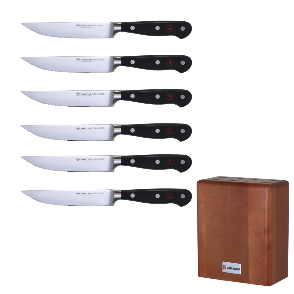 Wusthof Classic 7-Piece Steakhouse Knife Set — Black