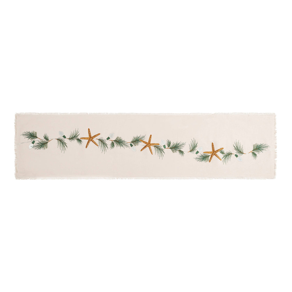 Embroidered Holiday Starfish Runner