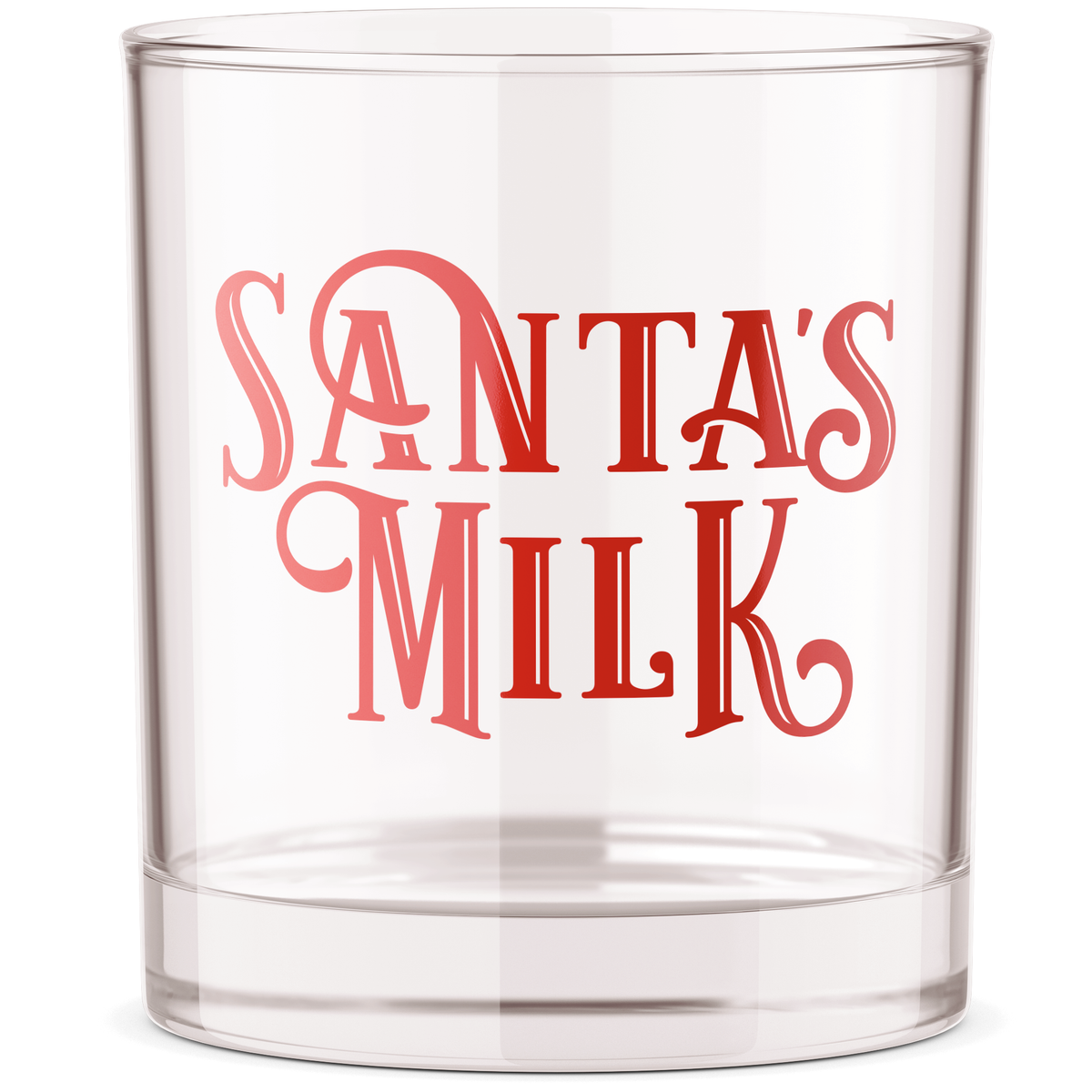 Santa's Milk Christmas Rocks Glass