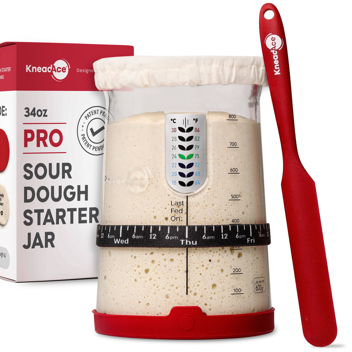 KneadAce® PRO 34 Oz Sourdough Starter Jar