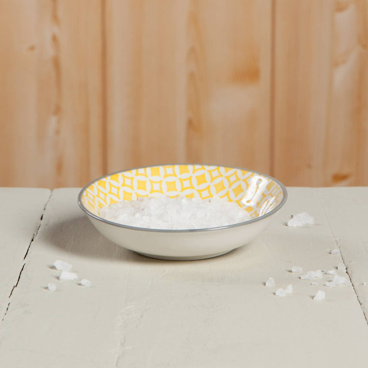 Yellow Diamonds Porcelain Dip Bowl