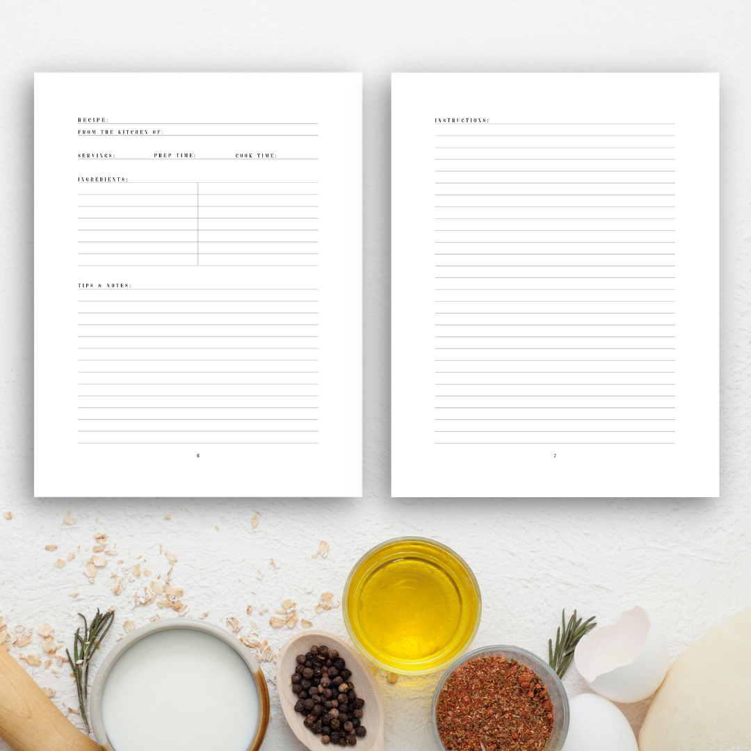 Secret Family Recipes Cookbook Journal