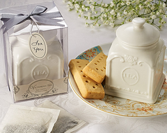 Artisano Victorian Tea white porcelain tea caddy