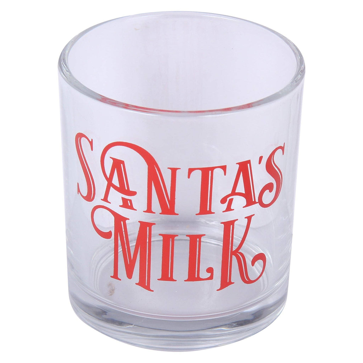 Santa's Milk Christmas Rocks Glass