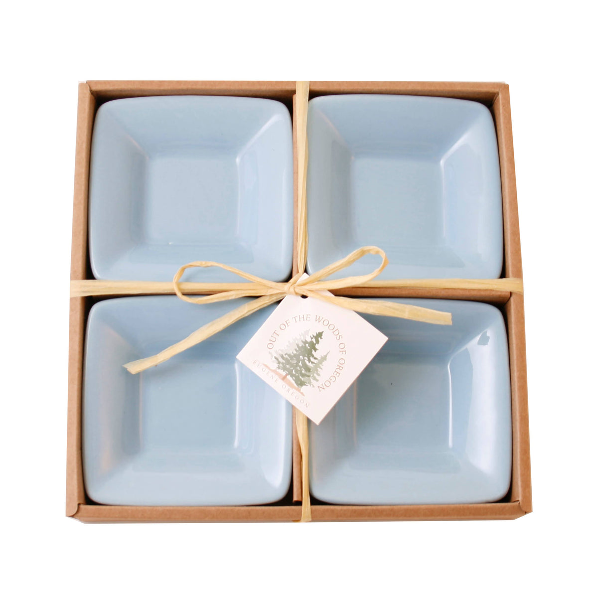 Set of 4 Small Square Bowls - Cornflower (3.75")