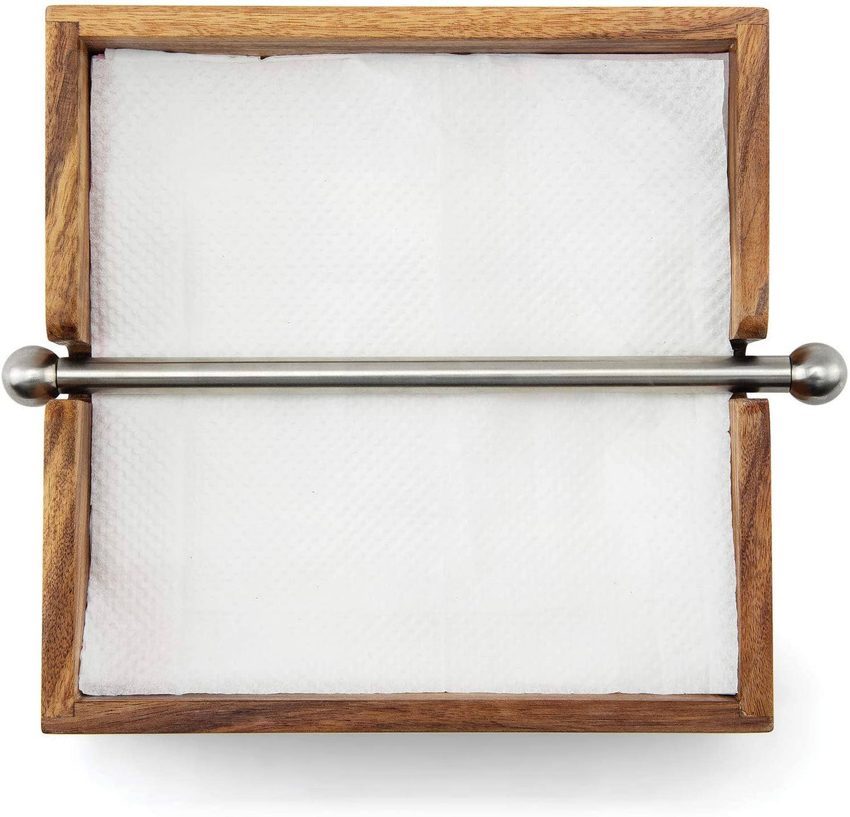 Ironwood Gourmet Napkin Holder, Acacia Wood, 7" x 7"