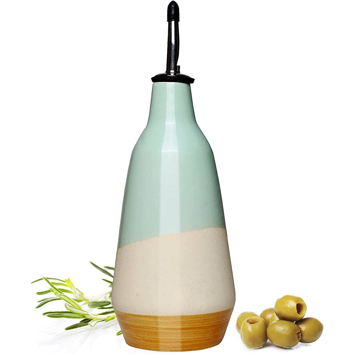 Gute Cruet Ceramic Olive Oil Dispenser Bottle - 400ml Vinega