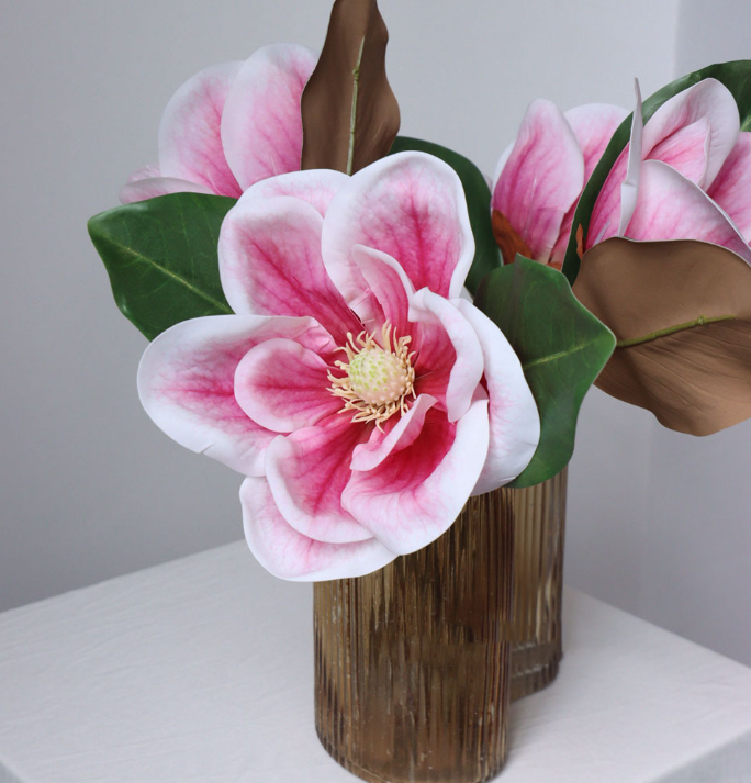 16''T Nature Touch Faux Magnolia Flower Stem, Big Flower