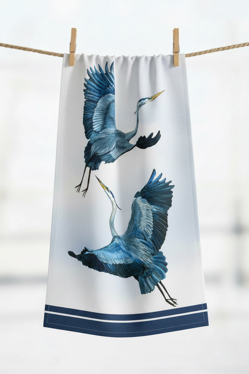 Blue Heron Tea Towel — photo 1