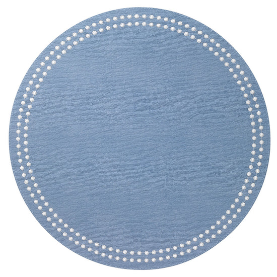 Bodrum Pearls placemat in Iceberg Blue/White