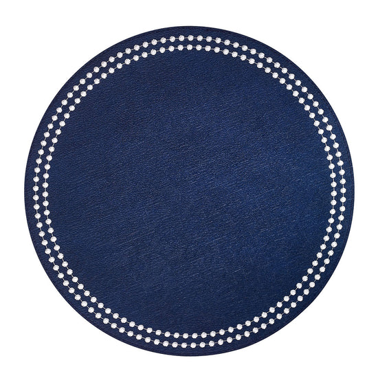 Bodrum Pearls placemat in Navy/White