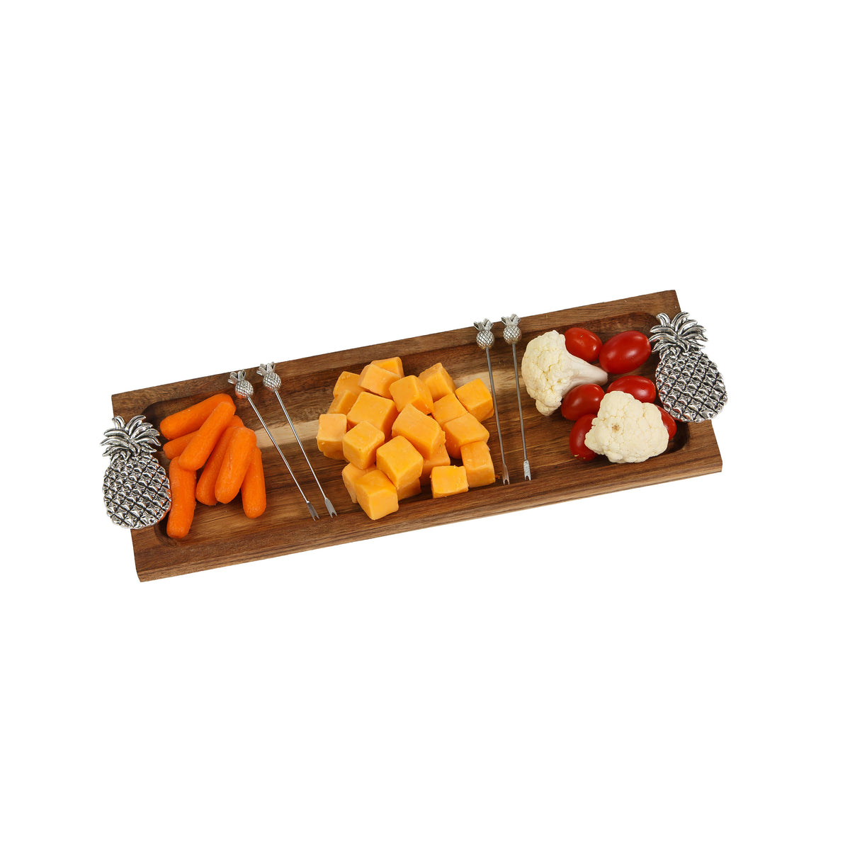 Foodie Bites Acacia Wood Serving Tray & matching food picks