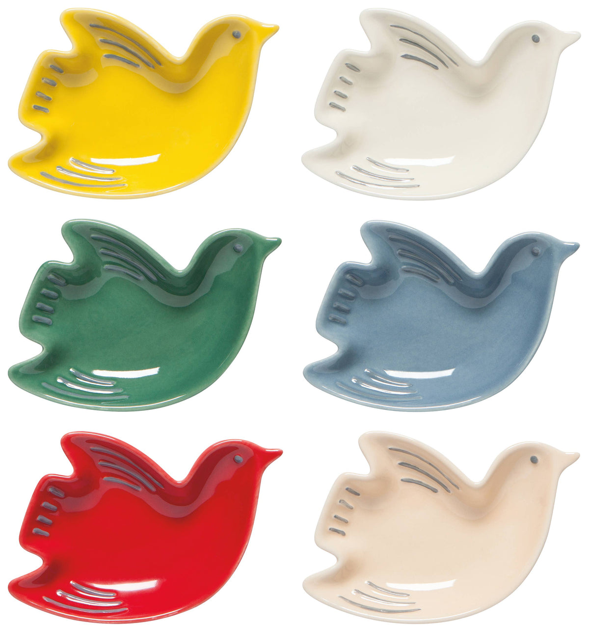 Bird Shaped Pinch Bowl Set of 6