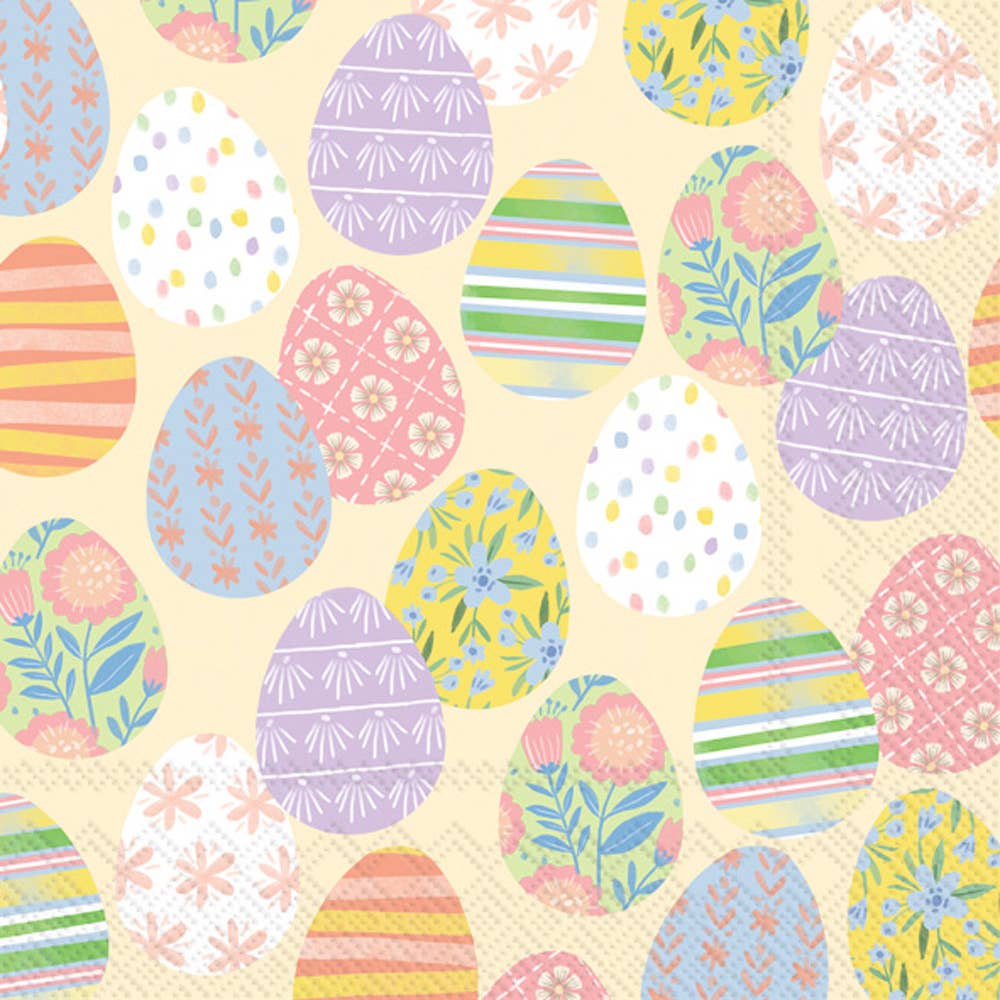 Paper Lunch Napkins 20 Count Eggstra Eggs Cream Easter