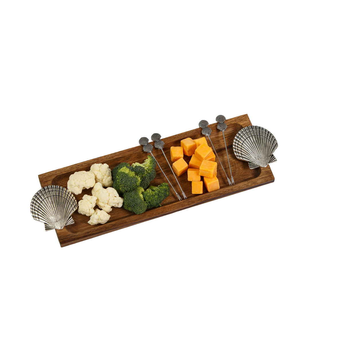 Foodie Bites Acacia Wood Serving Tray & matching food picks