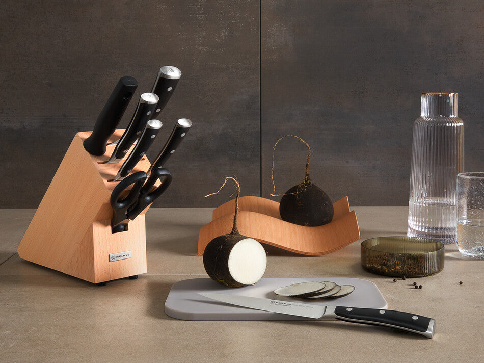 Wusthof Classic Ikon 8-Piece Starter Knife Block Set — Black