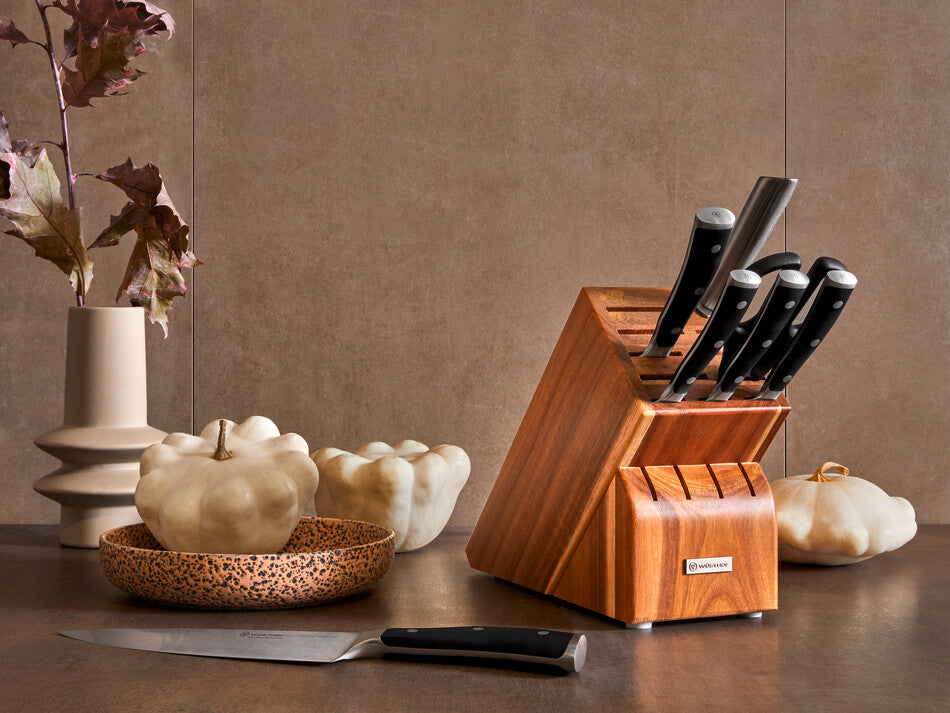 Wusthof Classic Ikon 8-Piece Knife Block Set — Black