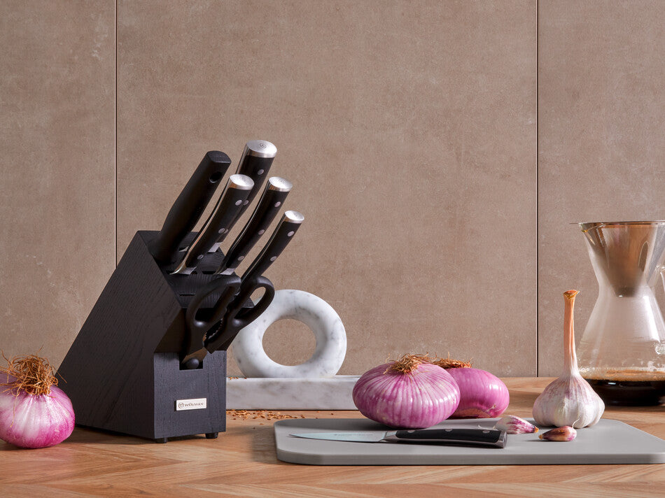 Wusthof Classic Ikon 8-Piece Starter Knife Block Set — Black