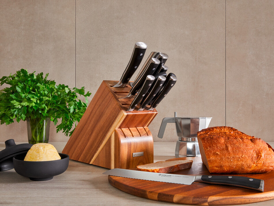 Wusthof Classic Ikon 11-Piece Knife Block Set — Black