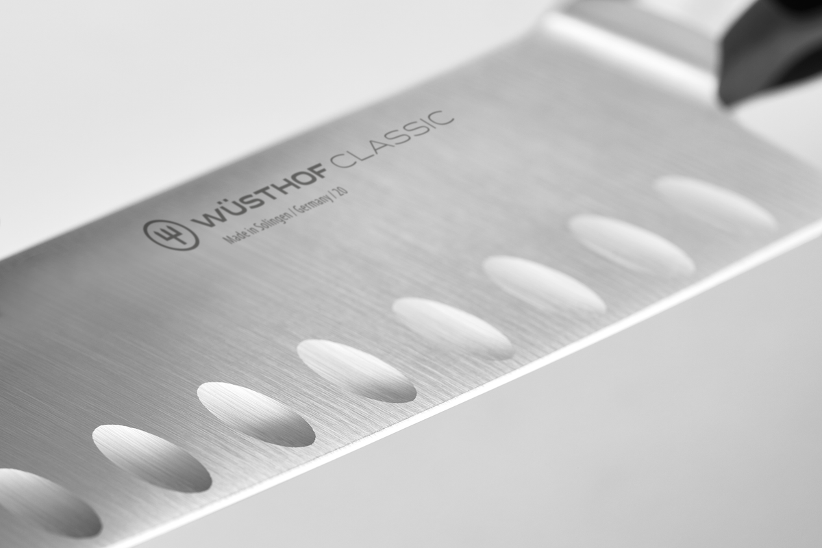 Wusthof Classic 7" Hollow Edge Santoku — Black