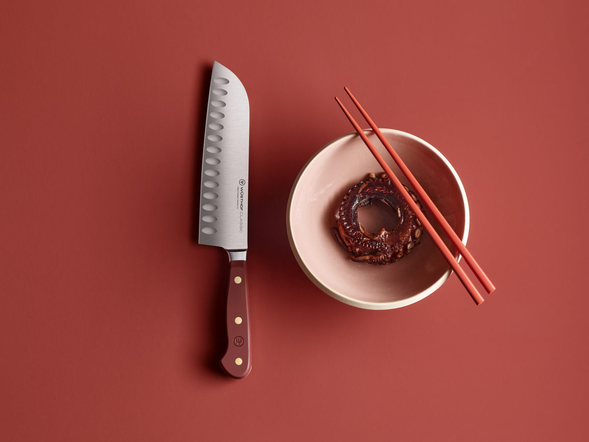 Wusthof Classic 7" Hollow Edge Santoku — Black