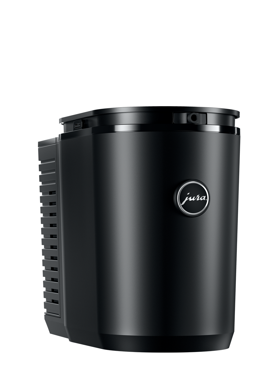Front side view of Cool Control Black (2.5L) with JURA logo on the center