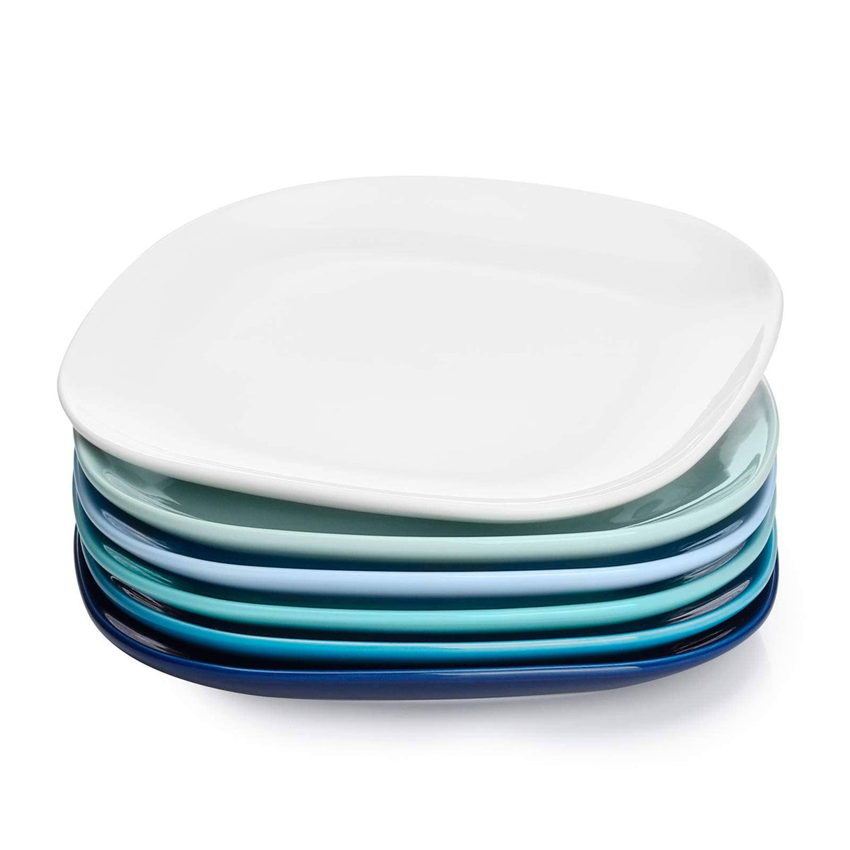 7.4-Inch Porcelain Square Dessert Plates, Set of 6