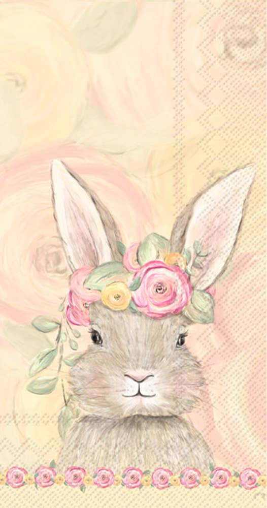 Paper Guest Towels 16 count Bunny Flower Crown Easter