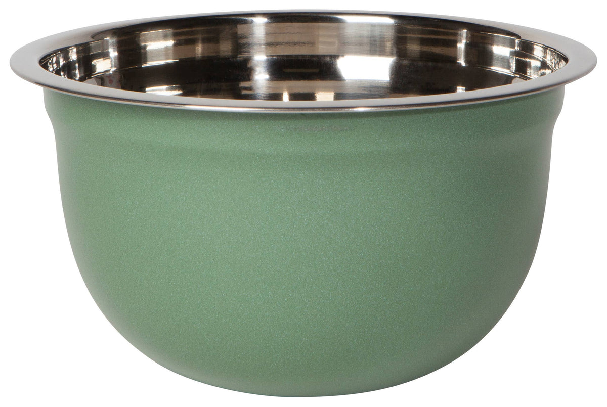 Matte Steel Elm Green Mixing Bowls Set of 3