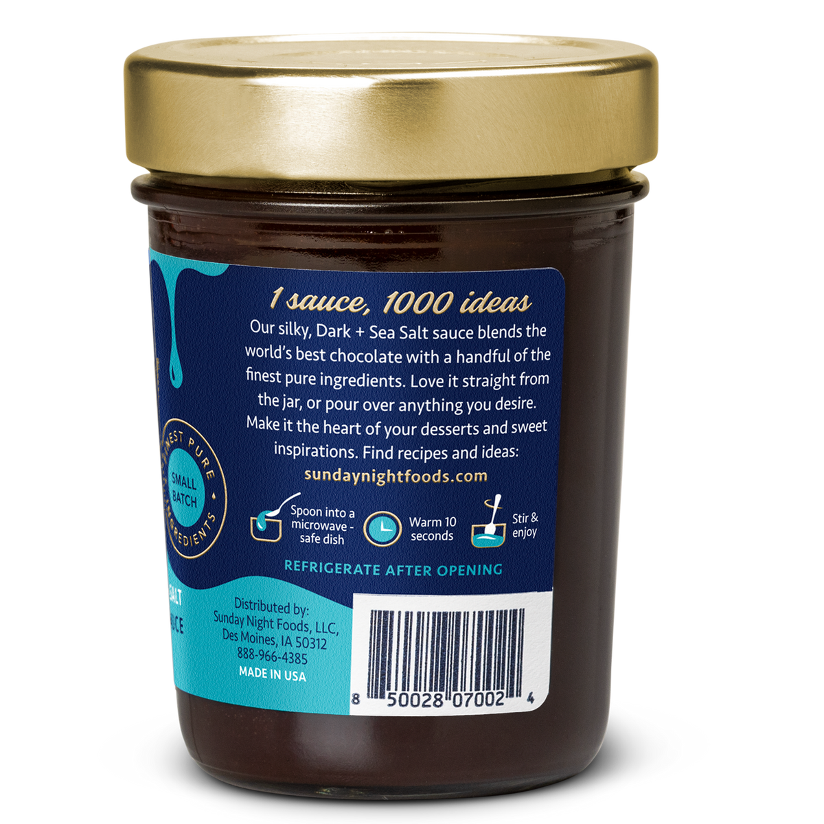 Dark Chocolate + Sea Salt Chocolate Sauce