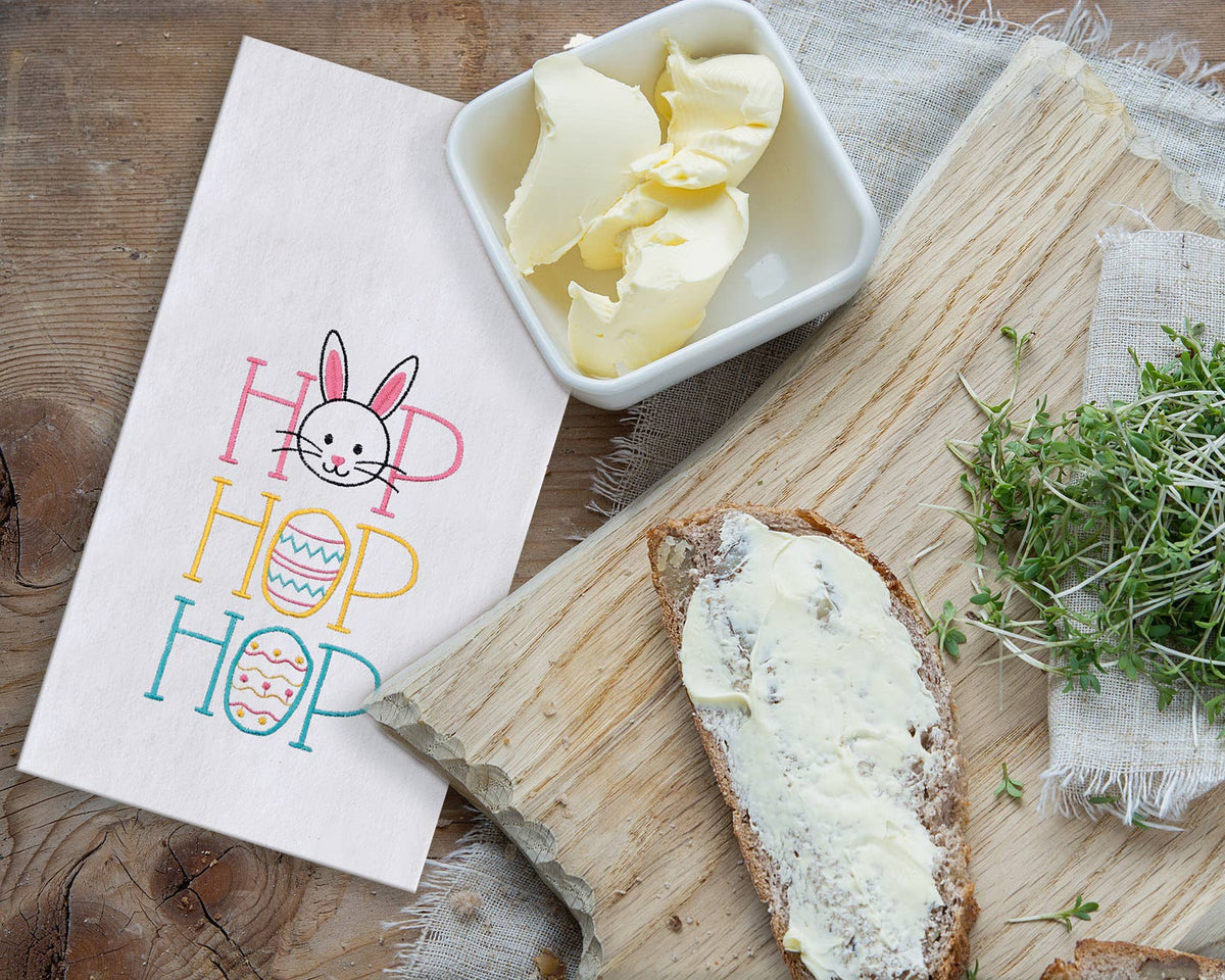 Easter Bunny Hop Hop Hop Kitchen Towel