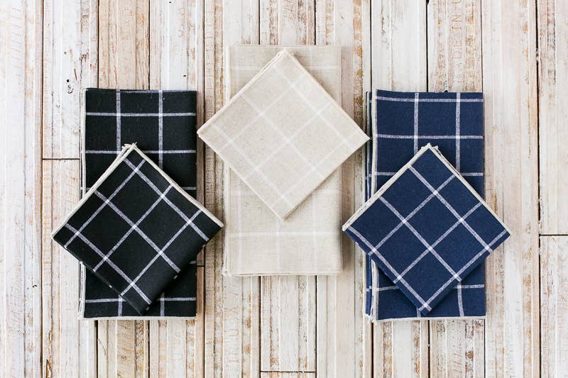 Windowpane Cloth Napkins, set of four