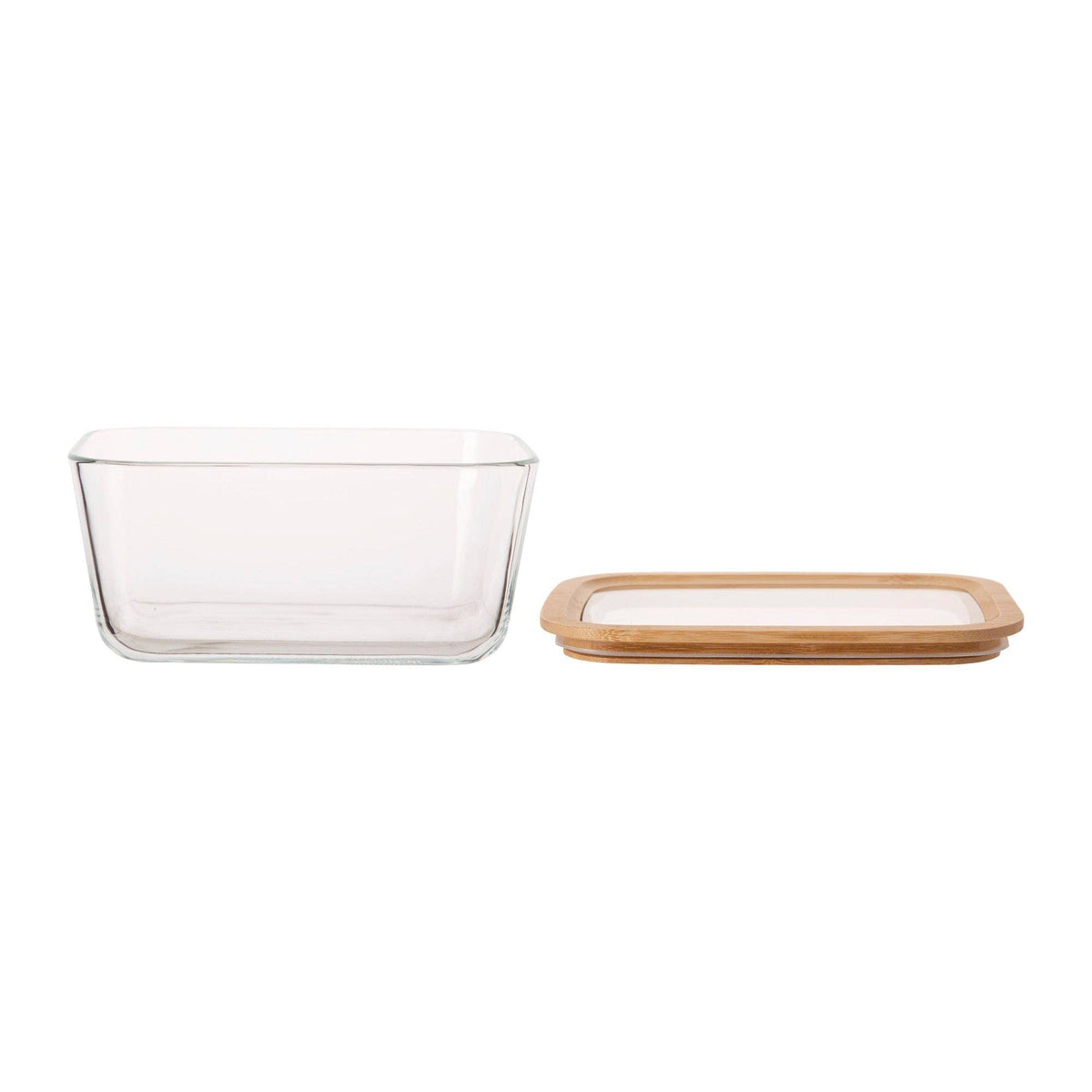 46.67 Oz Glass Rectangular Container With Bamboo Lid