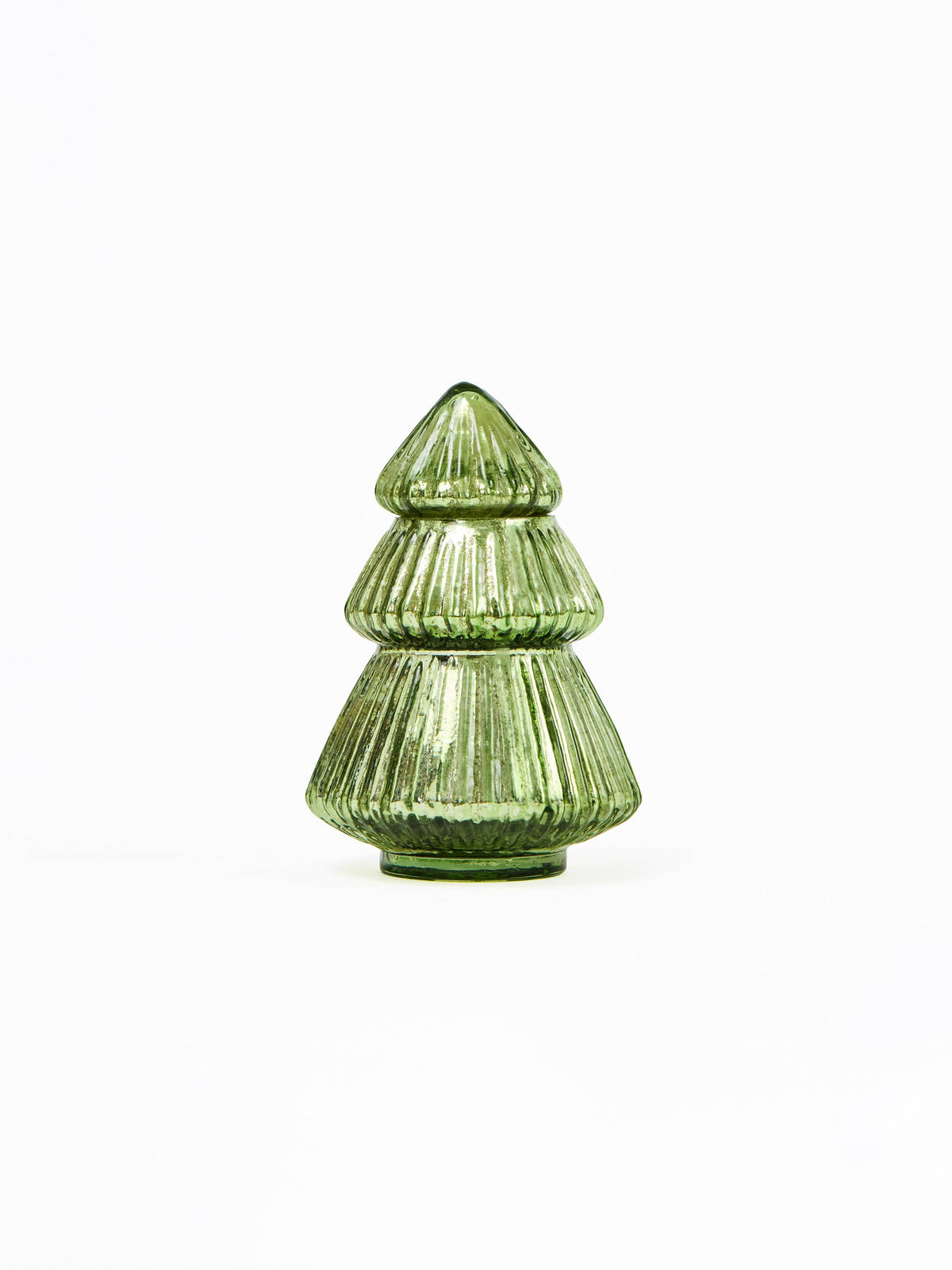 Tree Candle 5" Green Mercury