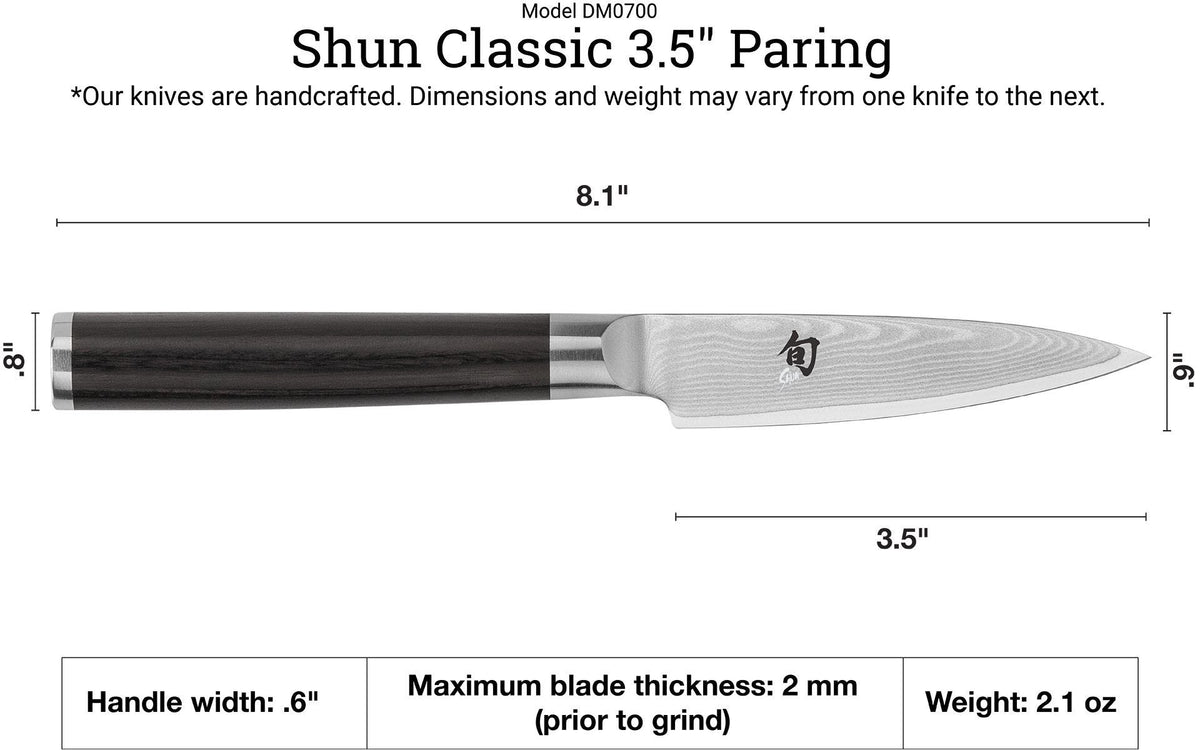 Shun Classic Blonde 3.5" Paring Knife — Ebony