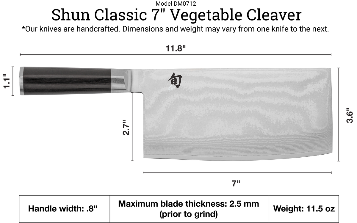 Shun Classic 7" Vegetable Cleaver — Ebony
