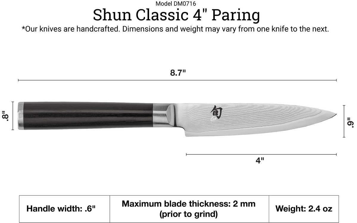 Shun Classic 4" Paring Knife — Ebony